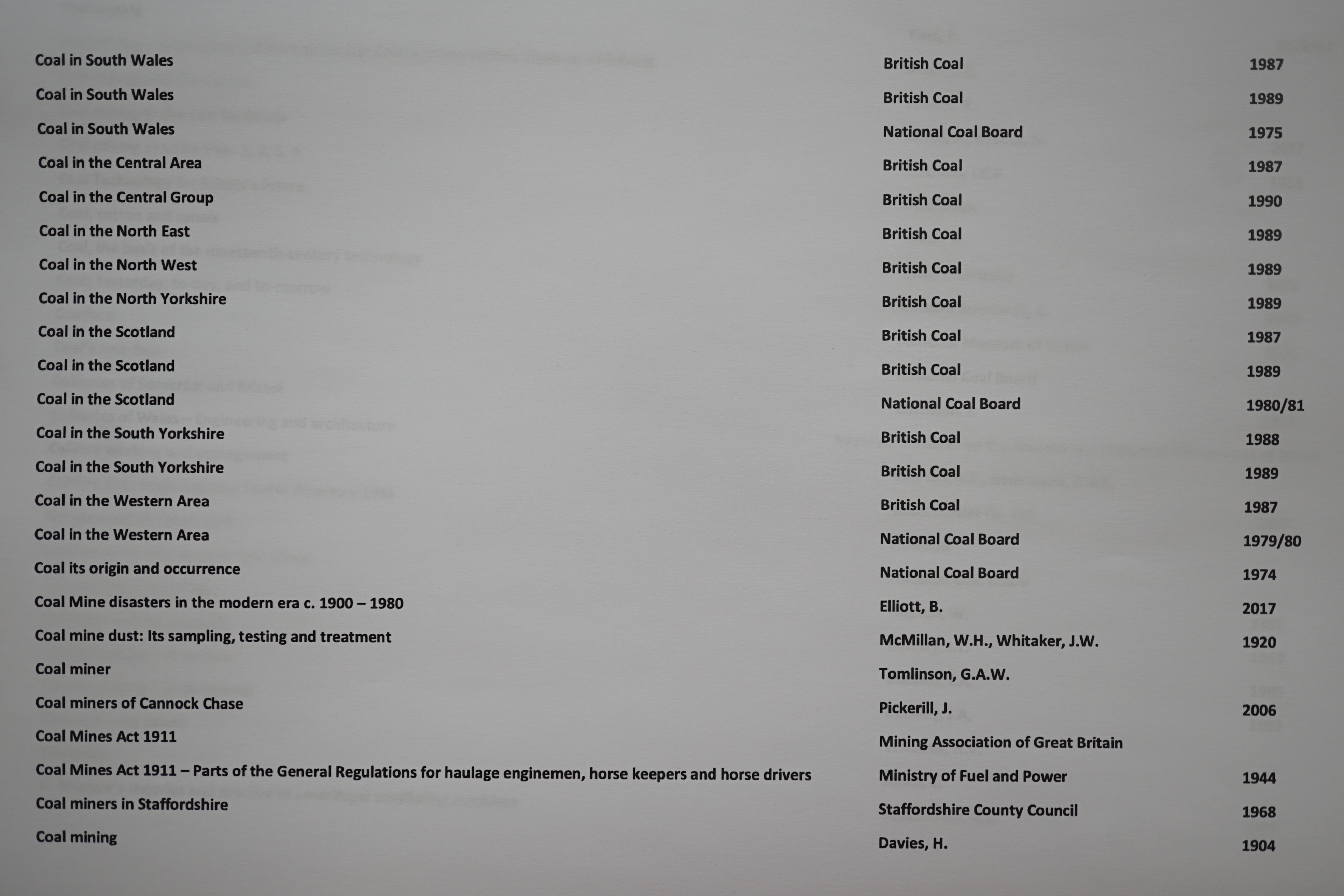 The remarkable Ian Unwin archive of 432 works relating to THE COAL MINING INDUSTRY, consisting of reports on health and safety, coal mining history, including technical innovations, numerous disasters and accidents, in c